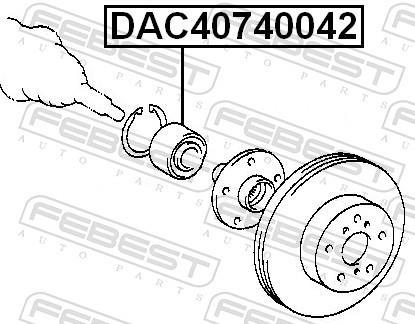 Rolamento de roda FEBEST ref. DAC40740042