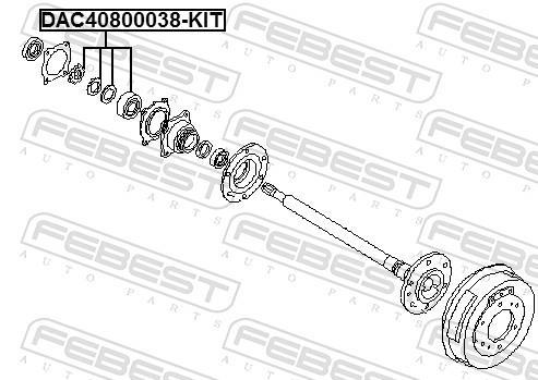 Roulement de roue FEBEST ref. DAC40800038-KIT