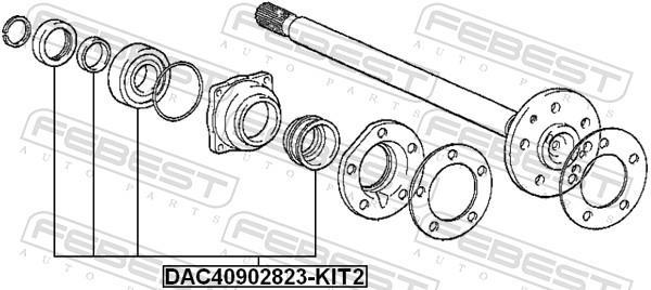 Rolamento de roda FEBEST ref. DAC40902823-KIT2