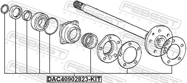Roulement de roue FEBEST DAC40902823-KIT