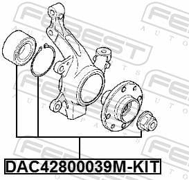 Roulement de roue FEBEST ref. DAC42800039M-KIT