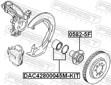 Roulement de roue FEBEST ref. DAC42800045M-KIT