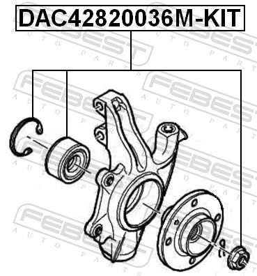 Roulement de roue FEBEST ref. DAC42820036M-KIT