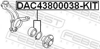 Roulement de roue FEBEST ref. DAC43800038-KIT
