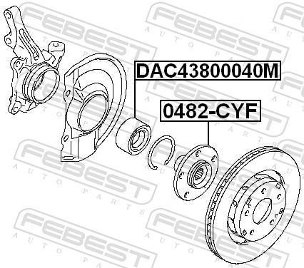 Roulement de roue FEBEST ref. DAC43800040M