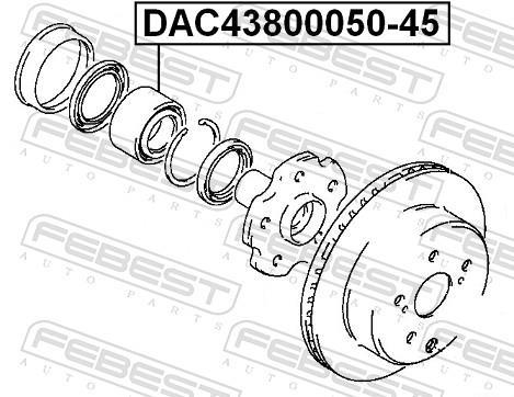 Cojinete de rueda FEBEST ref. DAC43800050-45