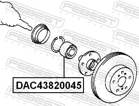 Roulement de roue FEBEST ref. DAC43820045