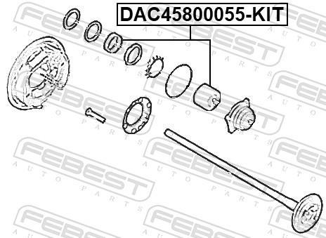 Roulement de roue FEBEST ref. DAC45800055-KIT