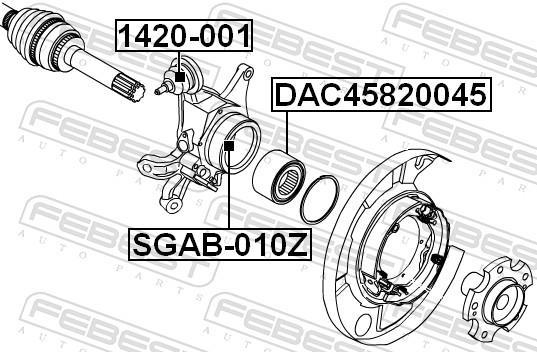Roulement de roue FEBEST ref. DAC45820045