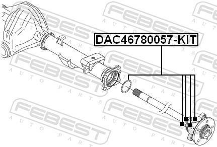 Roulement de roue FEBEST DAC46780057-KIT