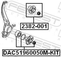 Roulement de roue FEBEST ref. DAC51960050M-KIT