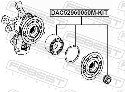 Roulement de roue FEBEST DAC52960050M-KIT