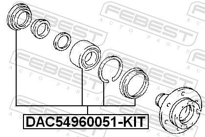 Roulement de roue FEBEST DAC54960051-KIT