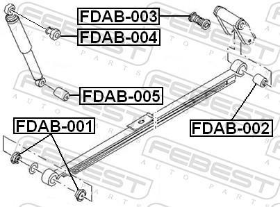 Rosca do amortecedor de suspensão FEBEST ref. FDAB-005