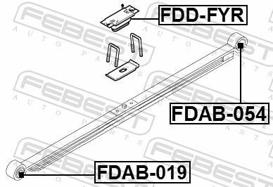 Coussinet de palier, ressort à lames FEBEST ref. FDAB-019