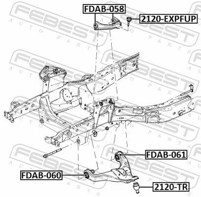 Suspensão, braço oscilante FEBEST ref. FDAB-060