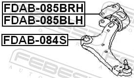 Suspensão, braço oscilante FEBEST ref. FDAB-084S