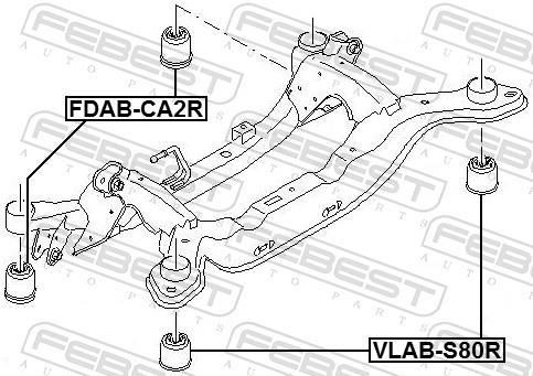 Silentblock del puente trasero FEBEST ref. FDAB-CA2R