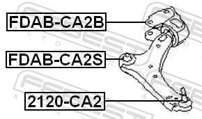 Suspensão, braço oscilante FEBEST ref. FDAB-CA2S
