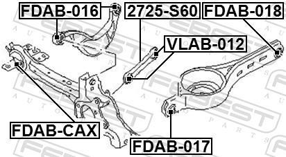Suspensão, braço oscilante FEBEST ref. FDAB-CAX