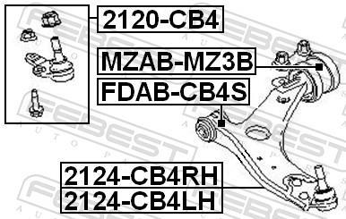 Silentblock de Suspensión FEBEST ref. FDAB-CB4S