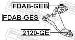 Suspensão, braço oscilante FEBEST ref. FDAB-GEB