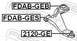 Suspensão, braço oscilante FEBEST ref. FDAB-GES