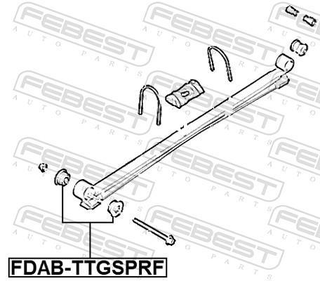 Coussinet de palier, ressort à lames FEBEST ref. FDAB-TTGSPRF