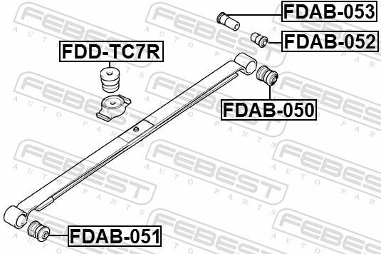 Butée du ressort à lame, ressort additionnel FEBEST FDD-TC7R