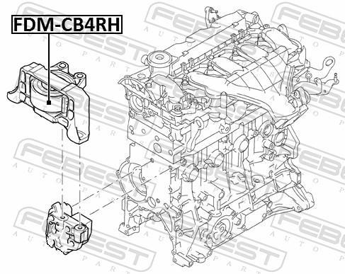 Support moteur (Silent bloc moteur) FEBEST ref. FDM-CB4RH