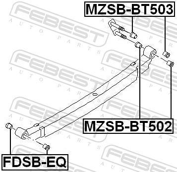 Braçadeira, mola de lâminas FEBEST ref. FDSB-EQ