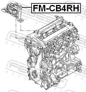 Support moteur (Silent bloc moteur) FEBEST ref. FM-CB4RH