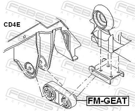 Suspension, boîte automatique FEBEST ref. FM-GEAT
