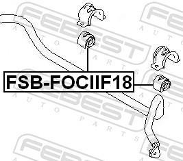 Suspension, stabilisateur FEBEST FSB-FOCIIF18