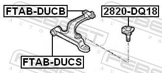 Suspensão, braço oscilante FEBEST ref. FTAB-DUCS