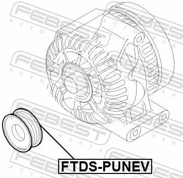 Poulie, alternateur (Poulie débrayable d'alternateur) FEBEST FTDS-PUNEV