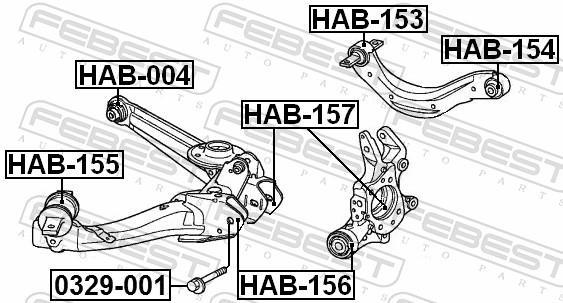 Silent bloc de suspension FEBEST ref. HAB-004
