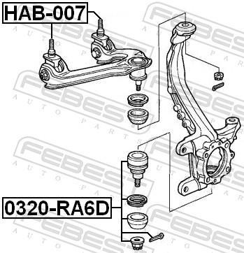 Silent bloc de suspension FEBEST HAB-007