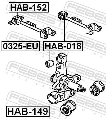 Silent bloc de suspension FEBEST HAB-018