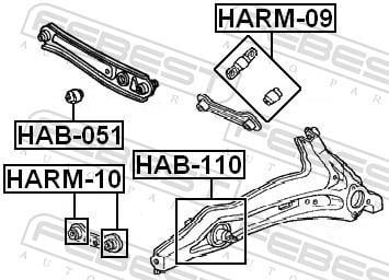 Silent bloc de suspension FEBEST ref. HAB-051