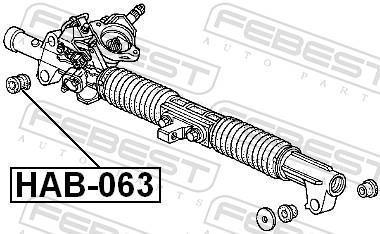 Suspension, crémaillère de direction FEBEST ref. HAB-063