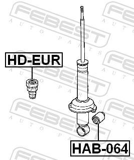 Douille, amortisseur FEBEST ref. HAB-064