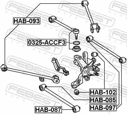 Silent bloc de suspension FEBEST ref. HAB-087