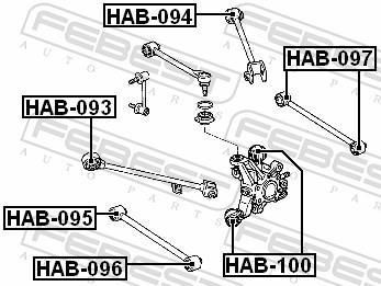 Silent bloc de suspension FEBEST ref. HAB-094