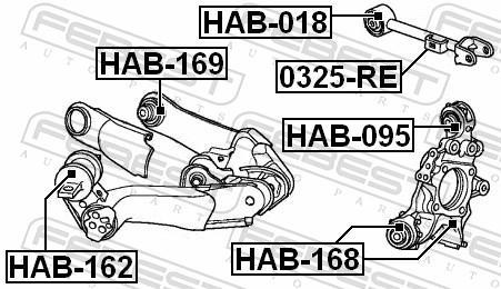Silent bloc de suspension FEBEST ref. HAB-095