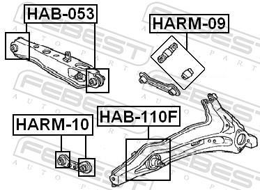 Suspensão, braço oscilante FEBEST ref. HAB-110F