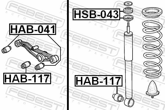 Cojinete columna de suspensión FEBEST ref. HAB-117