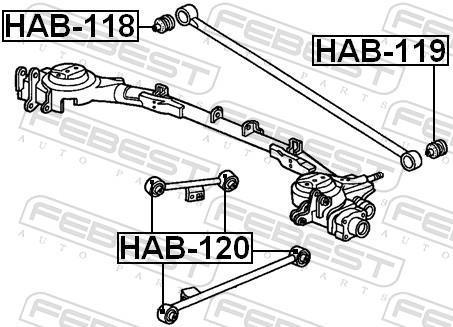 Silent bloc de suspension FEBEST ref. HAB-120