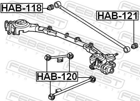 Silent bloc de suspension FEBEST HAB-121