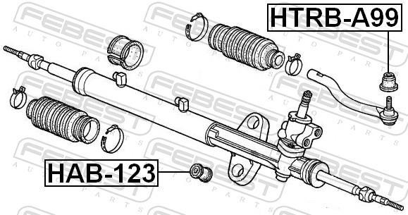 Suspension, crémaillère de direction FEBEST ref. HAB-123